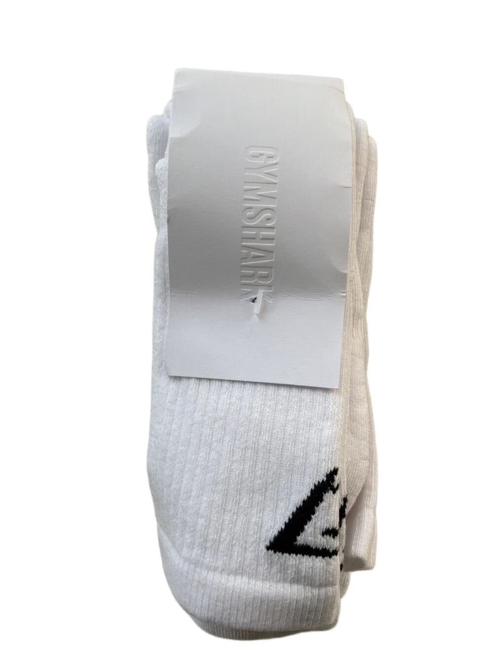 Gymshark Performance Crew Socks 3 Pack White Size M US 7-9 Cotton Unisex NWT